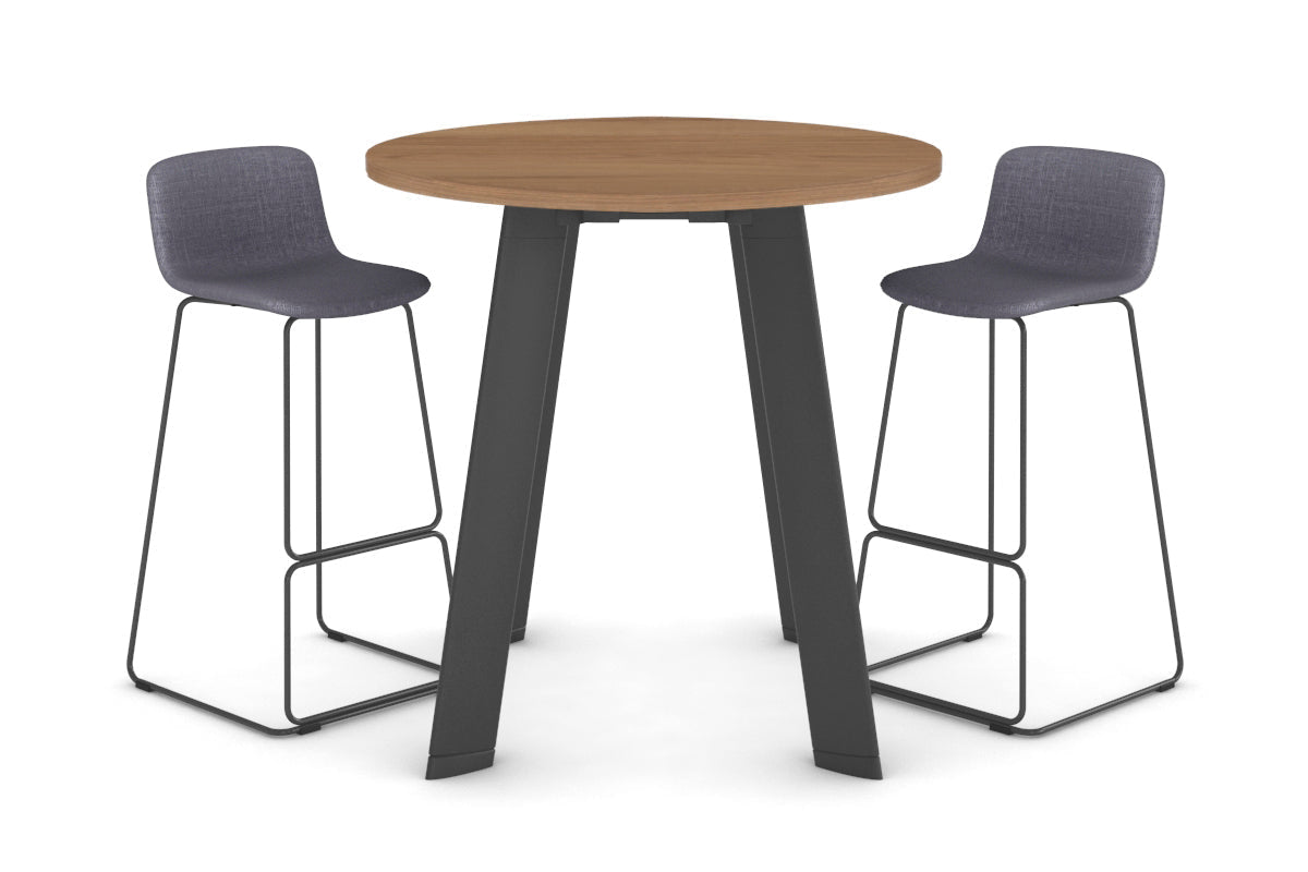 Switch Round Counter Table Frame [800 mm] Jasonl Black leg salvage oak 