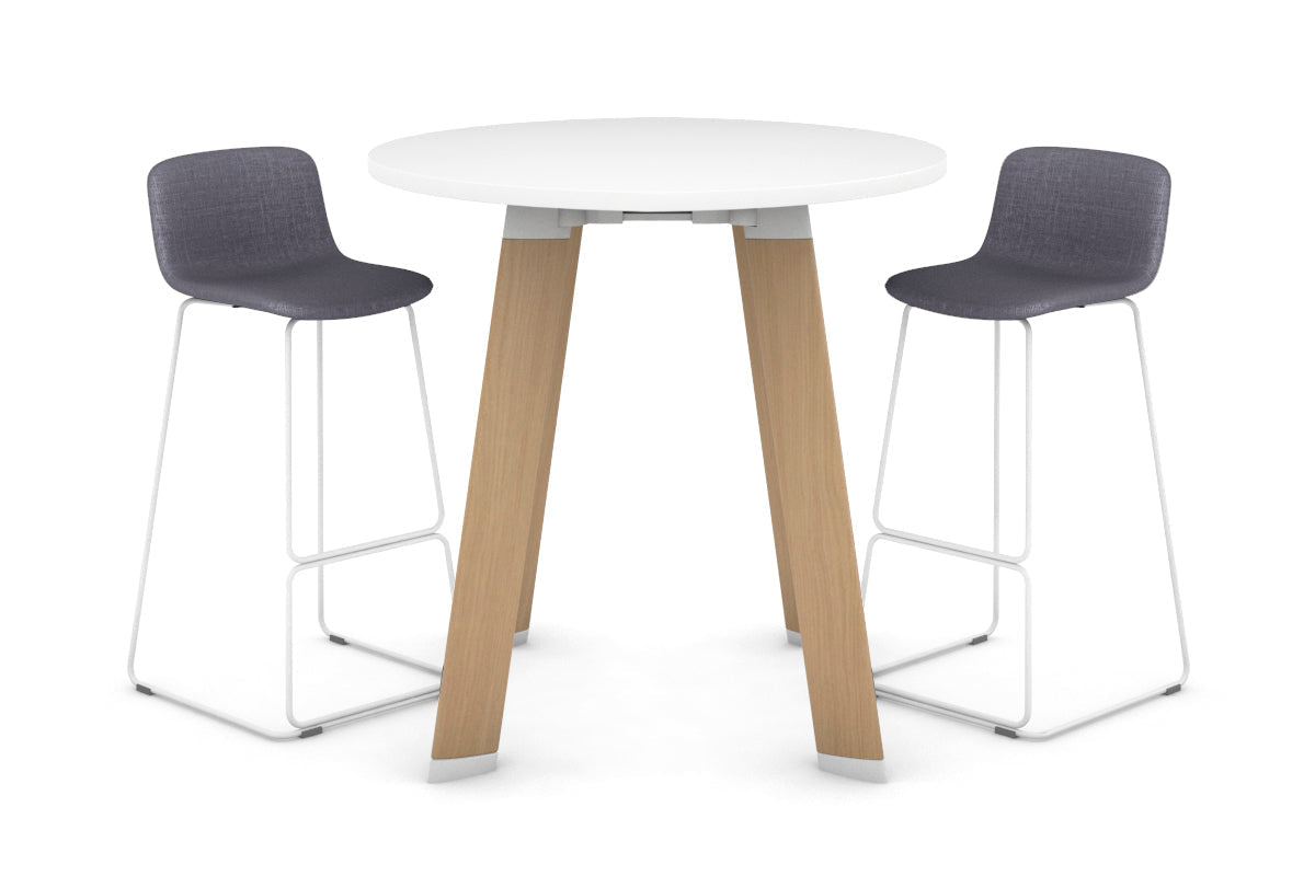 Switch Round Counter Table Frame [800 mm] Jasonl Wood imprint leg white 