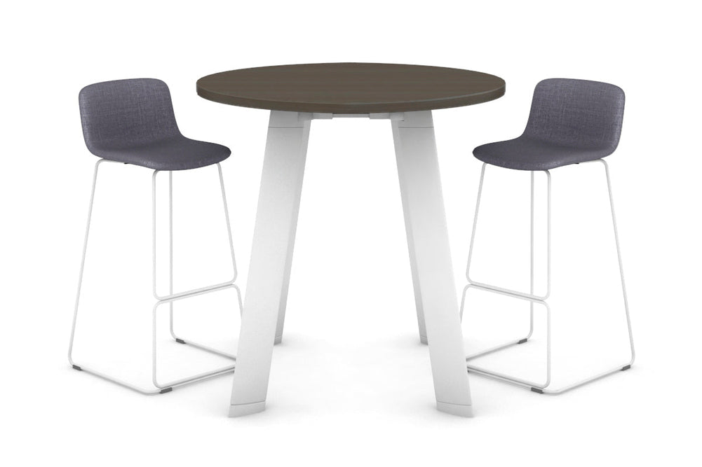 Switch Round Counter Table Frame [800 mm]-White leg dark oak 
