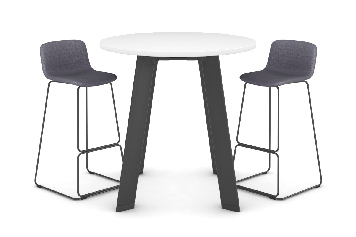 Switch Round Counter Table Frame [800 mm]-Black leg white 