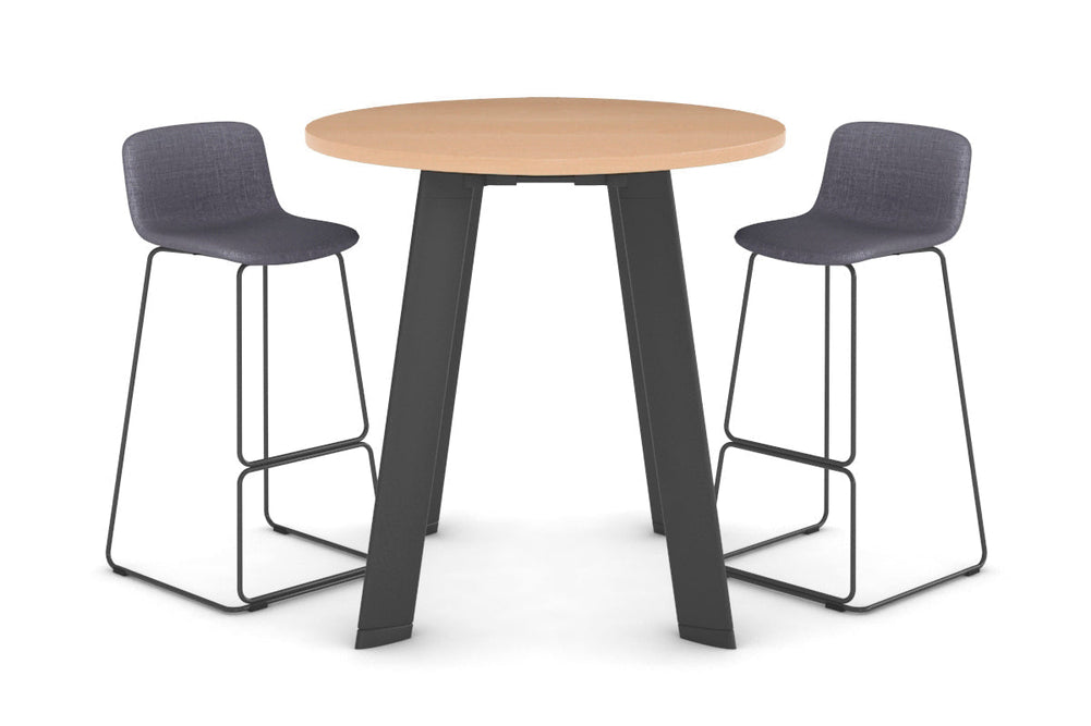 Switch Round Counter Table Frame [800 mm]-Black leg maple 