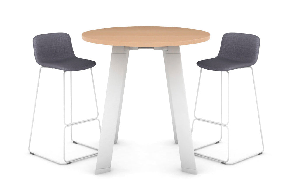 Switch Round Counter Table Frame [800 mm]-White leg maple 