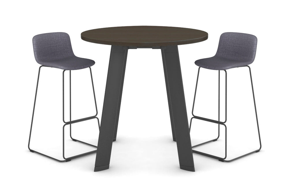 Switch Round Counter Table Frame [800 mm]-Black leg dark oak 