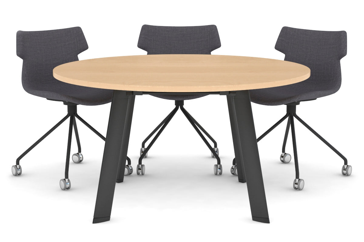 Switch Round Meeting Table [1000 mm] Jasonl black leg maple 