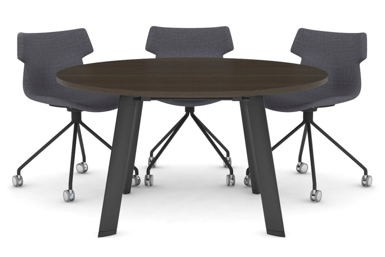 Switch Round Meeting Table [1000 mm] Jasonl black leg dark oak 