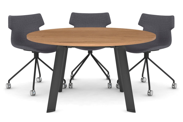 Switch Round Meeting Table [1000 mm] Jasonl black leg salvage oak 
