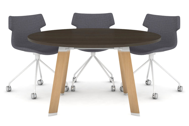 Switch Round Meeting Table [1000 mm] Jasonl wood imprint leg dark oak 