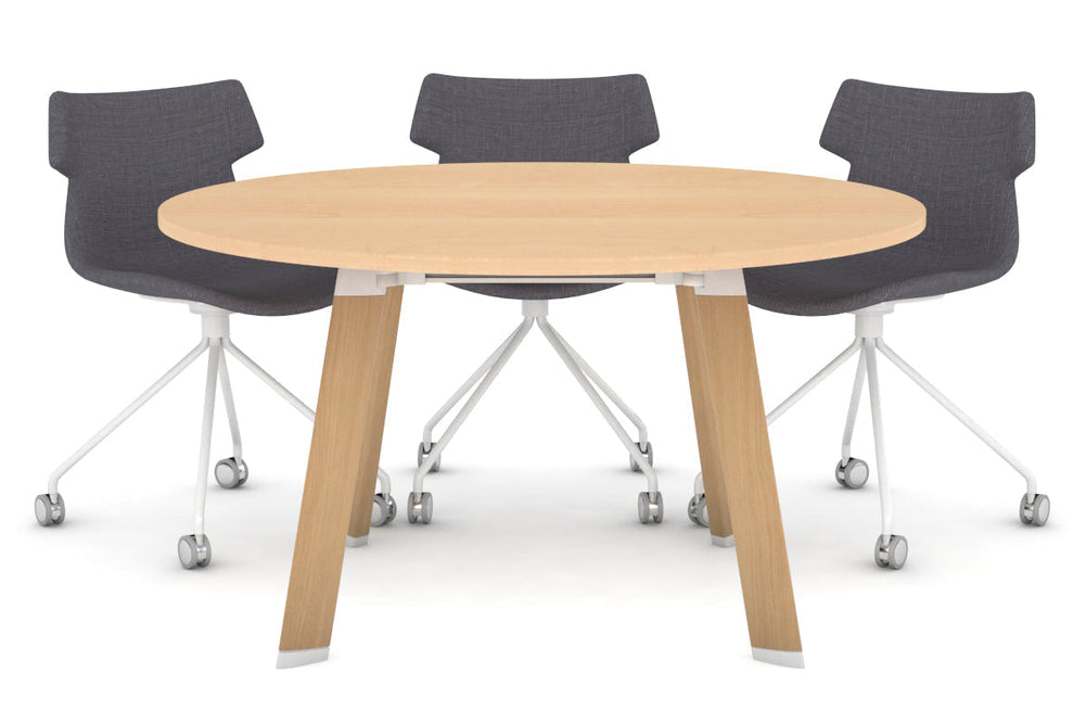 Switch Round Meeting Table [1000 mm]-wood imprint leg maple 