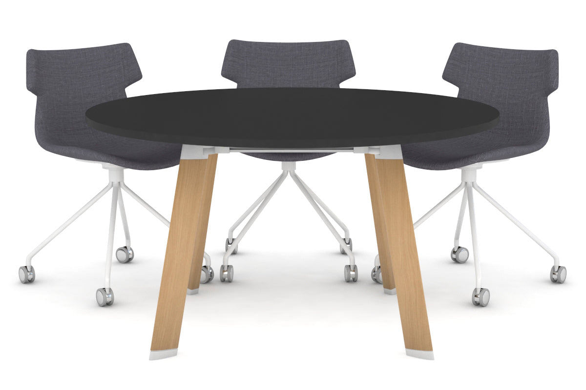 Switch Round Meeting Table [1000 mm] Jasonl wood imprint leg black 