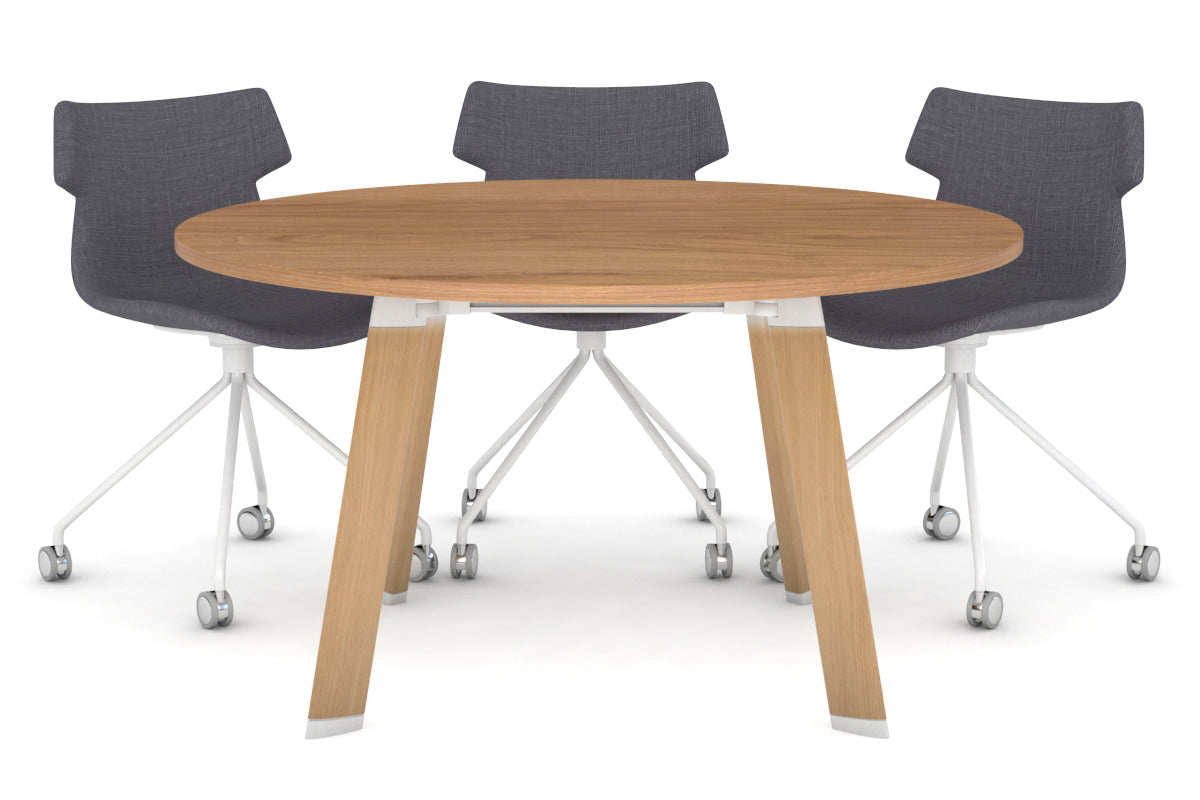 Switch Round Meeting Table [1000 mm] Jasonl wood imprint leg salvage oak 