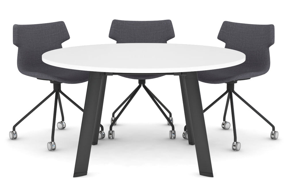 Switch Round Meeting Table [1000 mm]-black leg white 