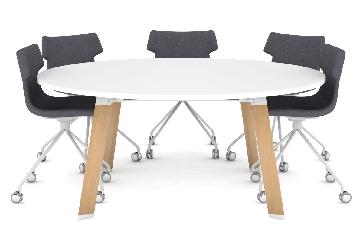 Switch Round Meeting Table [1200 mm] Jasonl wood imprint leg white 