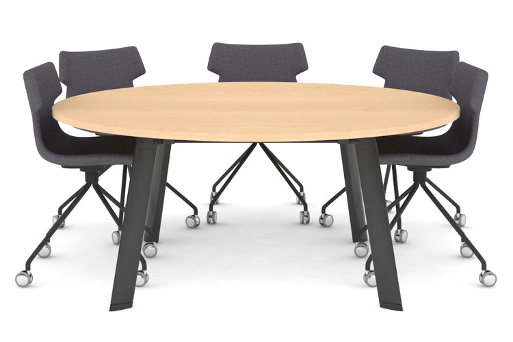 Switch Round Meeting Table [1200 mm] Jasonl black leg maple 