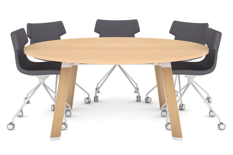 Switch Round Meeting Table [1200 mm] Jasonl wood imprint leg maple 