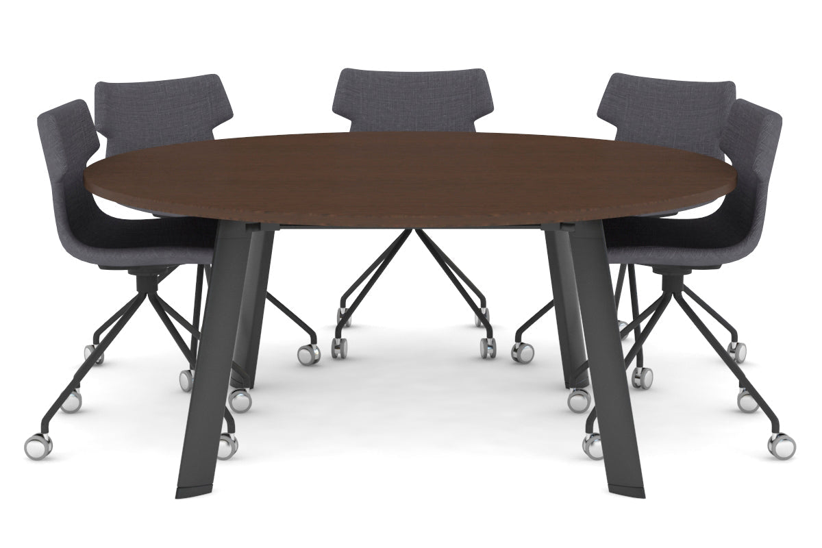 Switch Round Meeting Table [1200 mm] Jasonl black leg wenge 