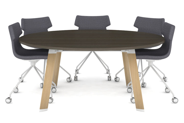 Switch Round Meeting Table [1200 mm] Jasonl wood imprint leg dark oak 