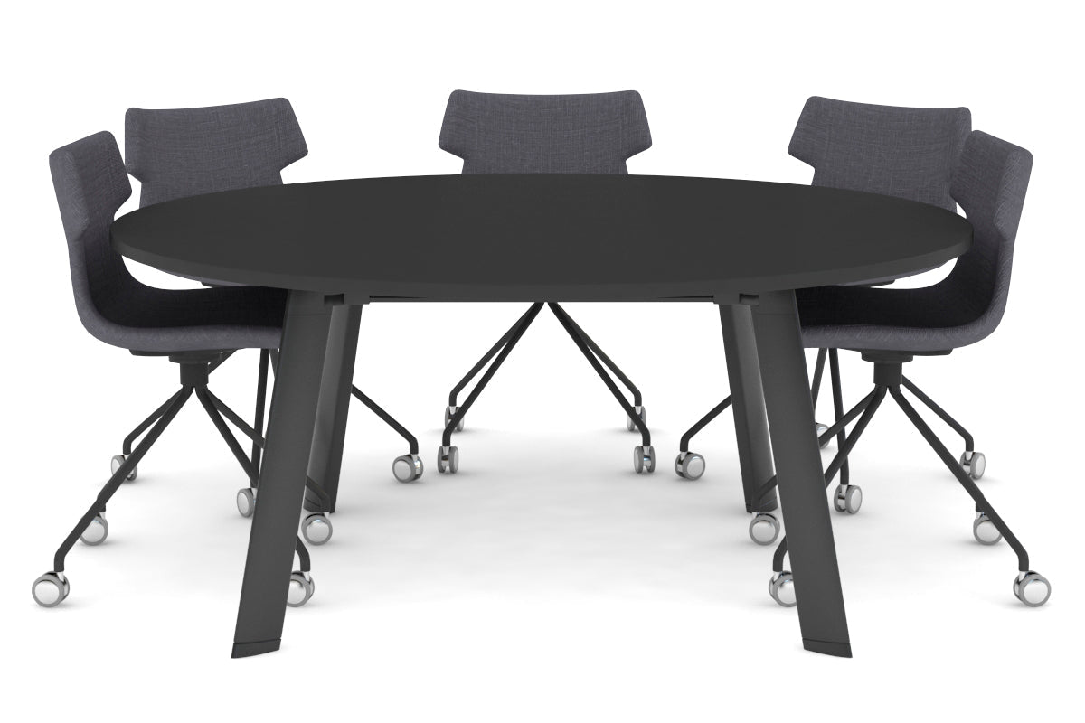 Switch Round Meeting Table [1200 mm] Jasonl black leg black 