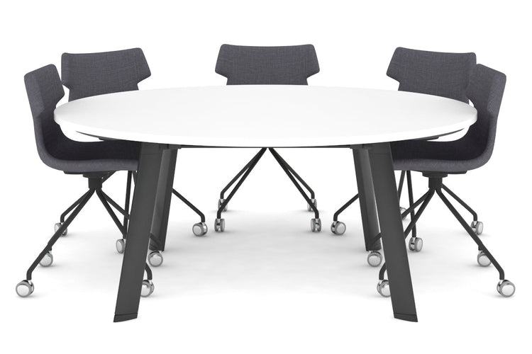 Switch Round Meeting Table [1200 mm] Jasonl black leg white 