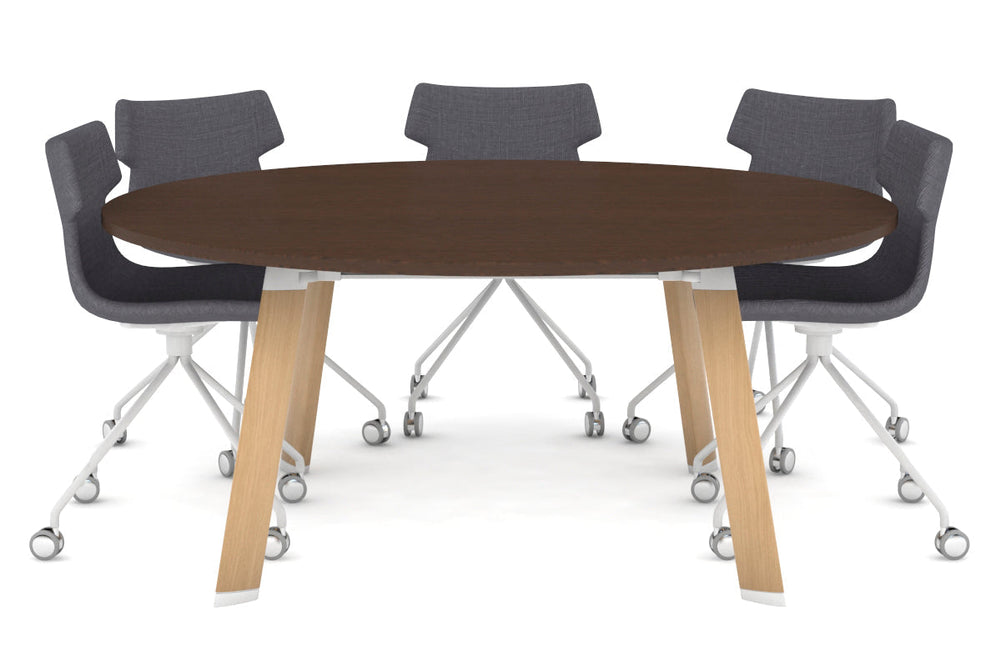 Switch Round Meeting Table [1350 mm]-wood imprint leg wenge 