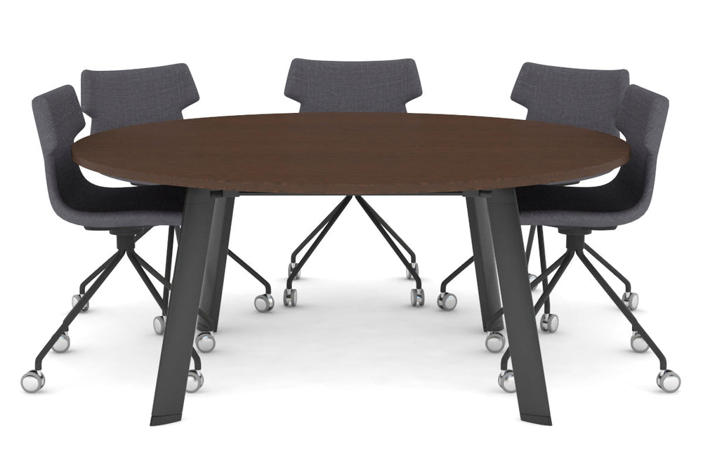 Switch Round Meeting Table [1350 mm]-black leg wenge 