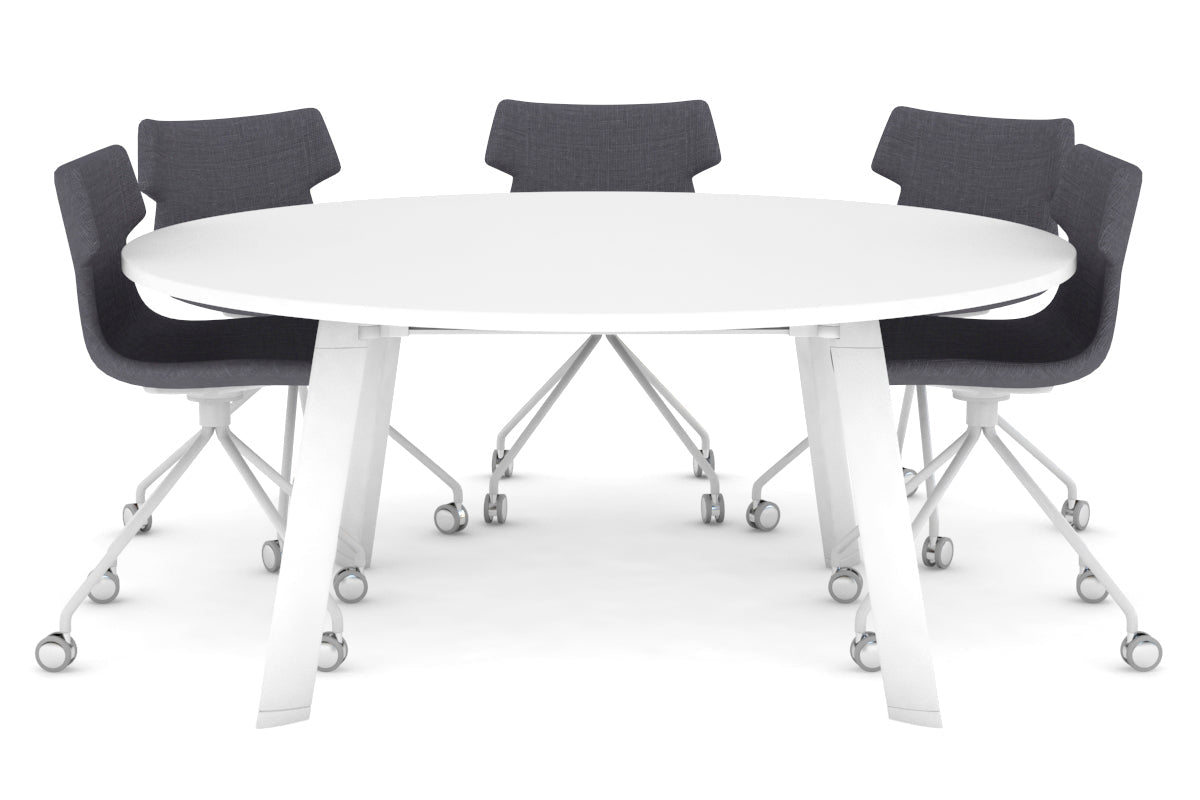Switch Round Meeting Table [1350 mm] Jasonl white leg white 
