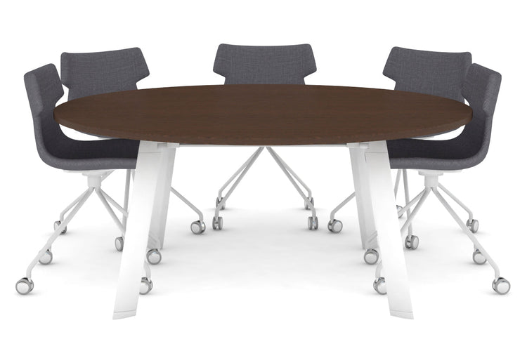 Switch Round Meeting Table [1350 mm] Jasonl white leg wenge 