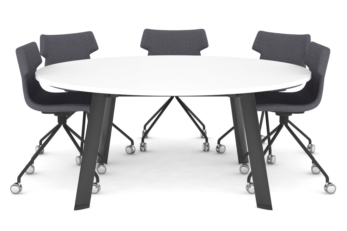Switch Round Meeting Table [1350 mm] Jasonl black leg white 