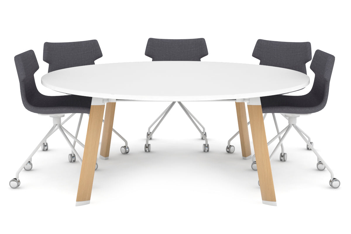 Switch Round Meeting Table [1500 mm] Jasonl wood imprint leg white 
