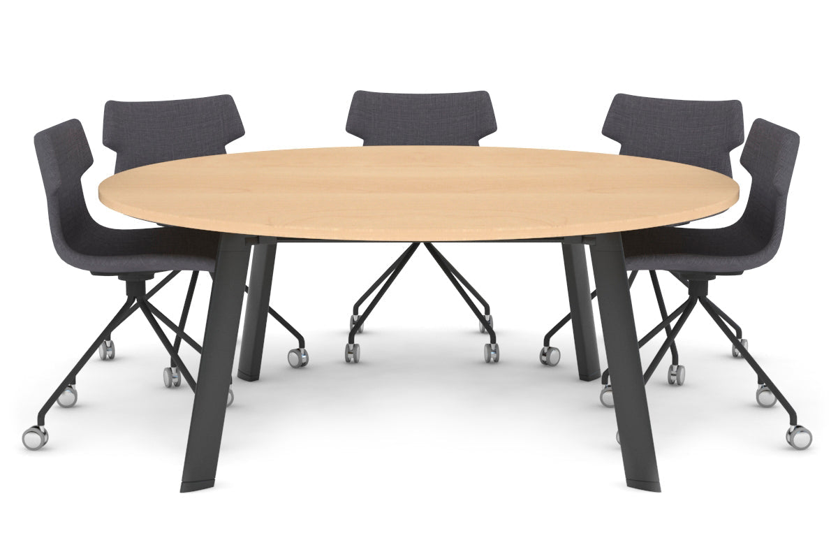 Switch Round Meeting Table [1500 mm] Jasonl black leg maple 