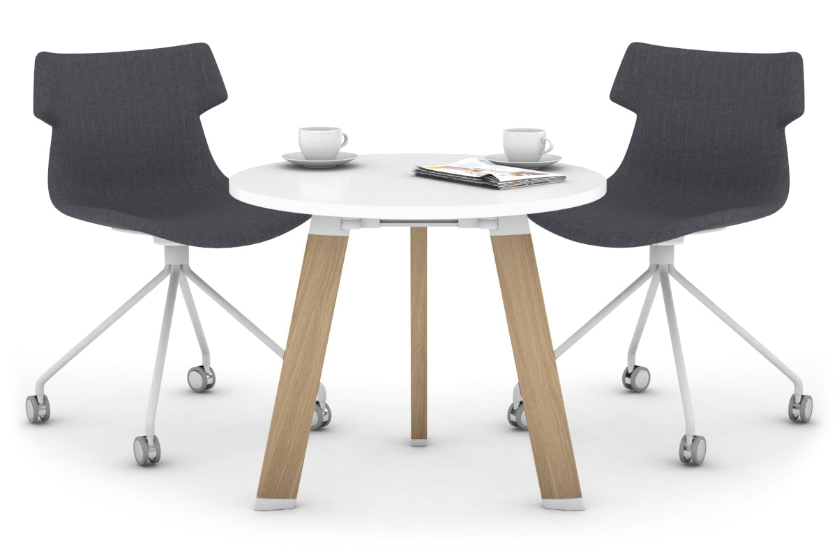 Switch Round Meeting Table [700 mm] Jasonl wood imprint leg white 