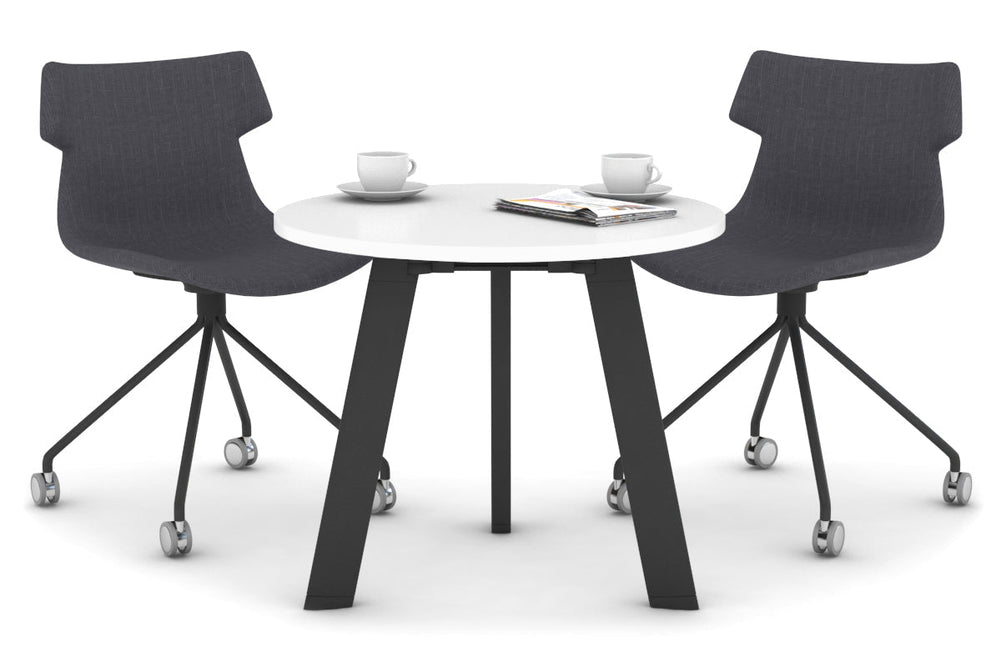 Switch Round Meeting Table [800 mm]-black leg white 