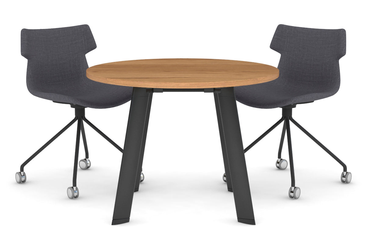 Switch Round Meeting Table [800 mm] Jasonl black leg salvage oak 