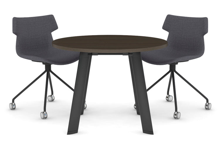 Switch Round Meeting Table [800 mm] Jasonl black leg dark oak 