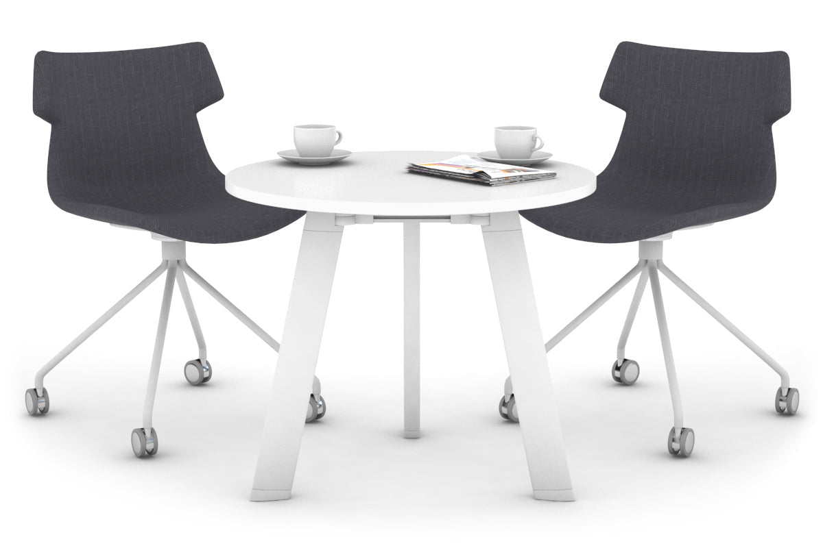 Switch Round Meeting Table [800 mm]-white leg white 
