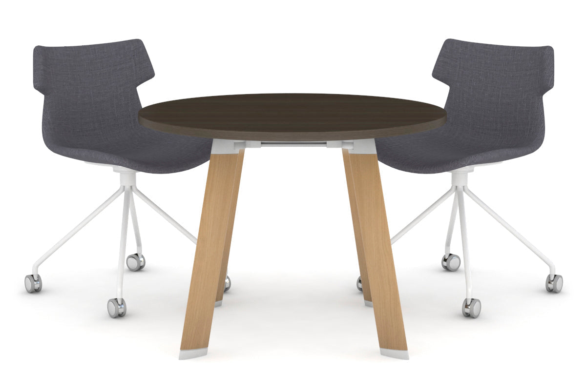 Switch Round Meeting Table [800 mm] Jasonl wood imprint leg dark oak 