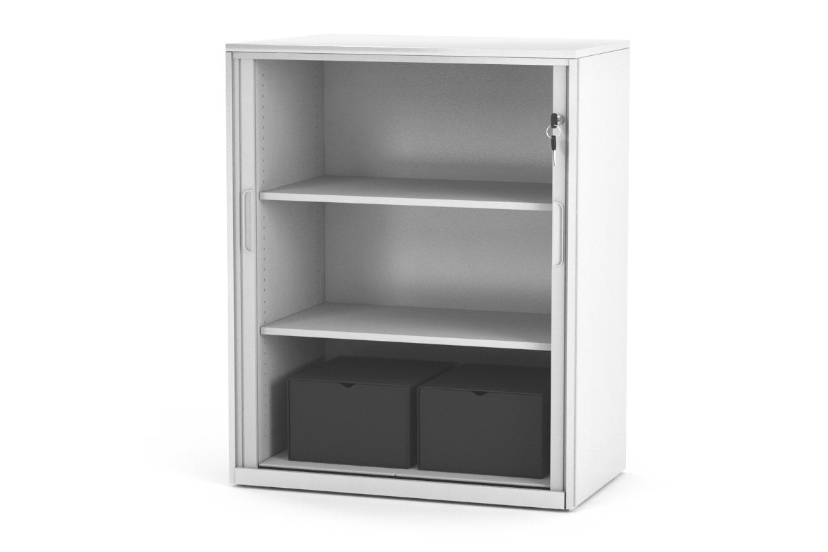Tambour Sliding Door Storage Cabinet Metal - 1025H x 900W Jasonl 