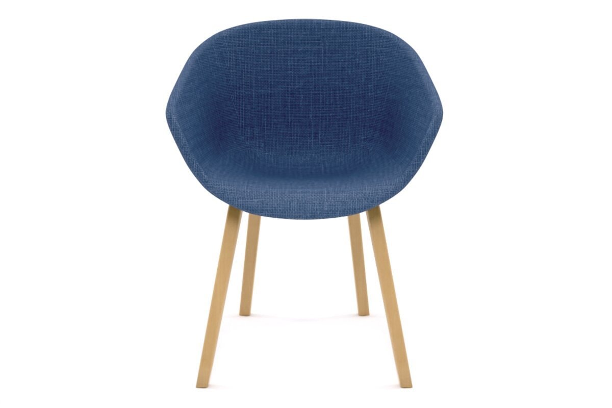 Teddy Fabric Tub Chair - 4 Leg Base Jasonl blue upholstered natural wood 