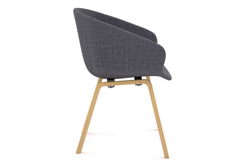 Teddy Fabric Tub Chair - 4 Leg Base-natural wood blue upholstered 