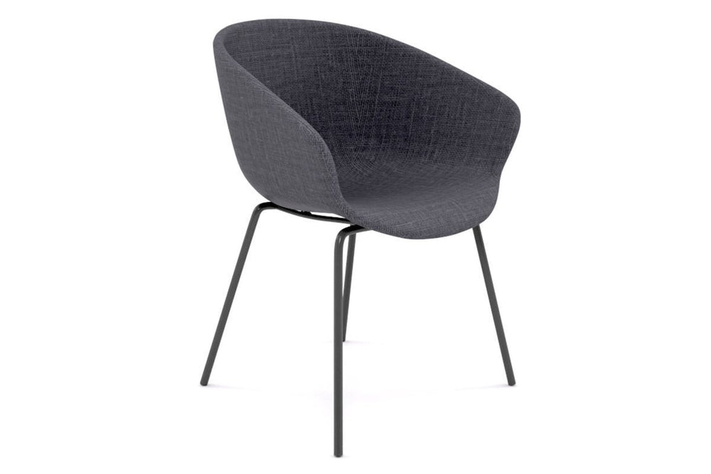 Teddy Fabric Tub Chair - 4 Leg Base-black grey upholstered 