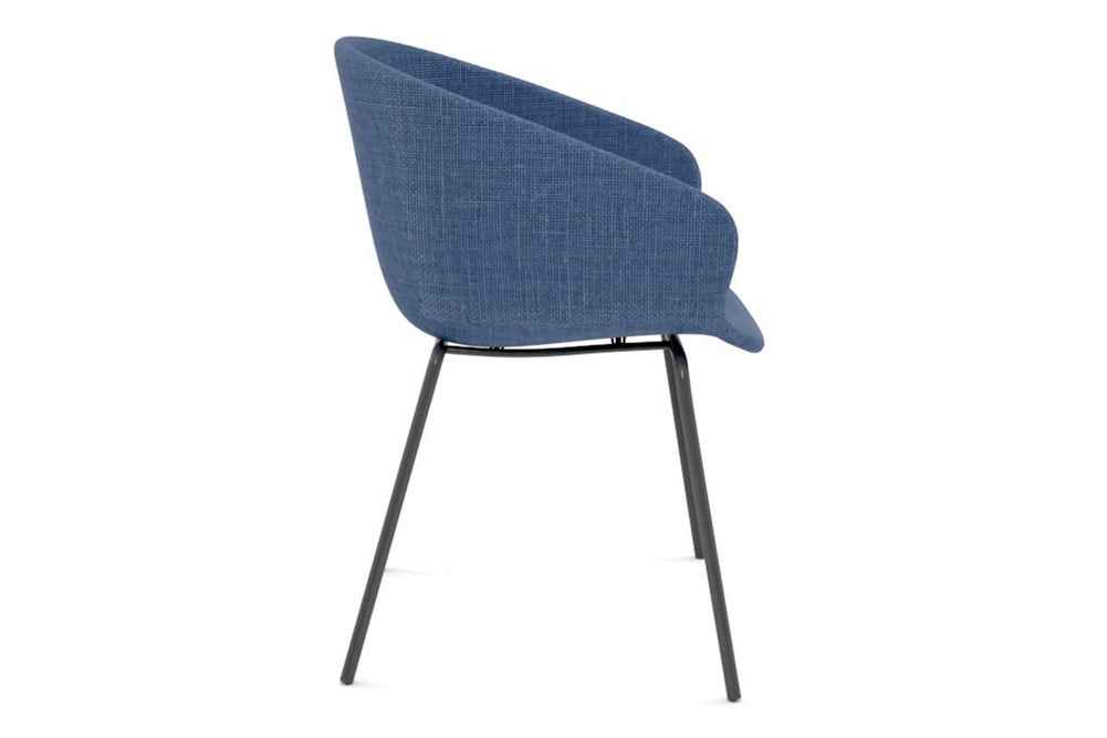 Teddy Fabric Tub Chair - 4 Leg Base-natural wood blue upholstered 