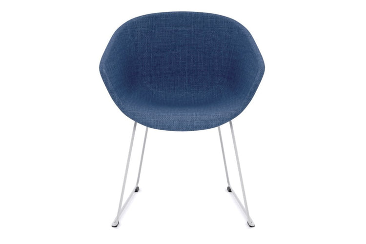 Teddy Fabric Tub Chair - Sled Base Jasonl blue upholstered white 