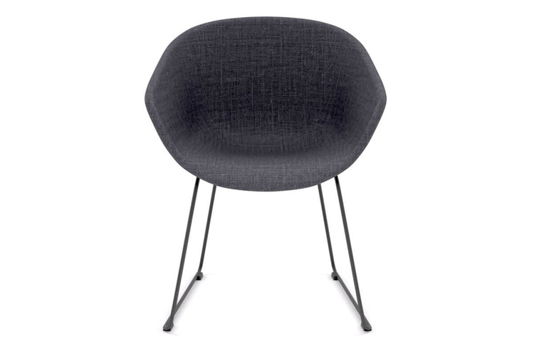 Teddy Fabric Tub Chair - Sled Base Jasonl grey upholstered black 