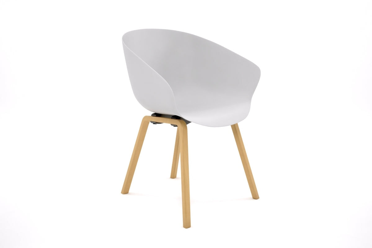 Teddy Plastic Tub Chair - 4 Leg Base Jasonl natural wood leg white 