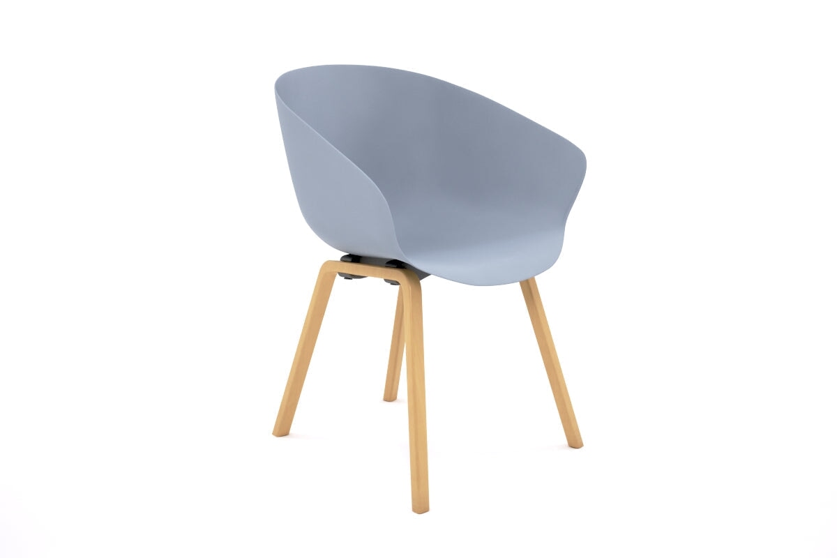 Teddy Plastic Tub Chair - 4 Leg Base Jasonl natural wood leg light blue 