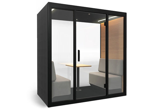 Telepod Meeting Room Booth - Black Frame Jasonl moody charcoal none 
