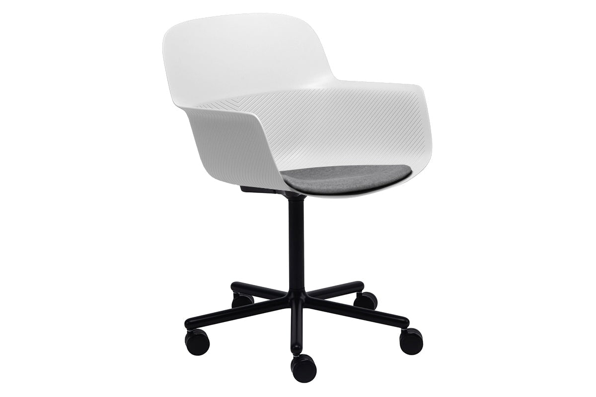 Tommy Tub Chair - Swivel Base Jasonl white with pad 
