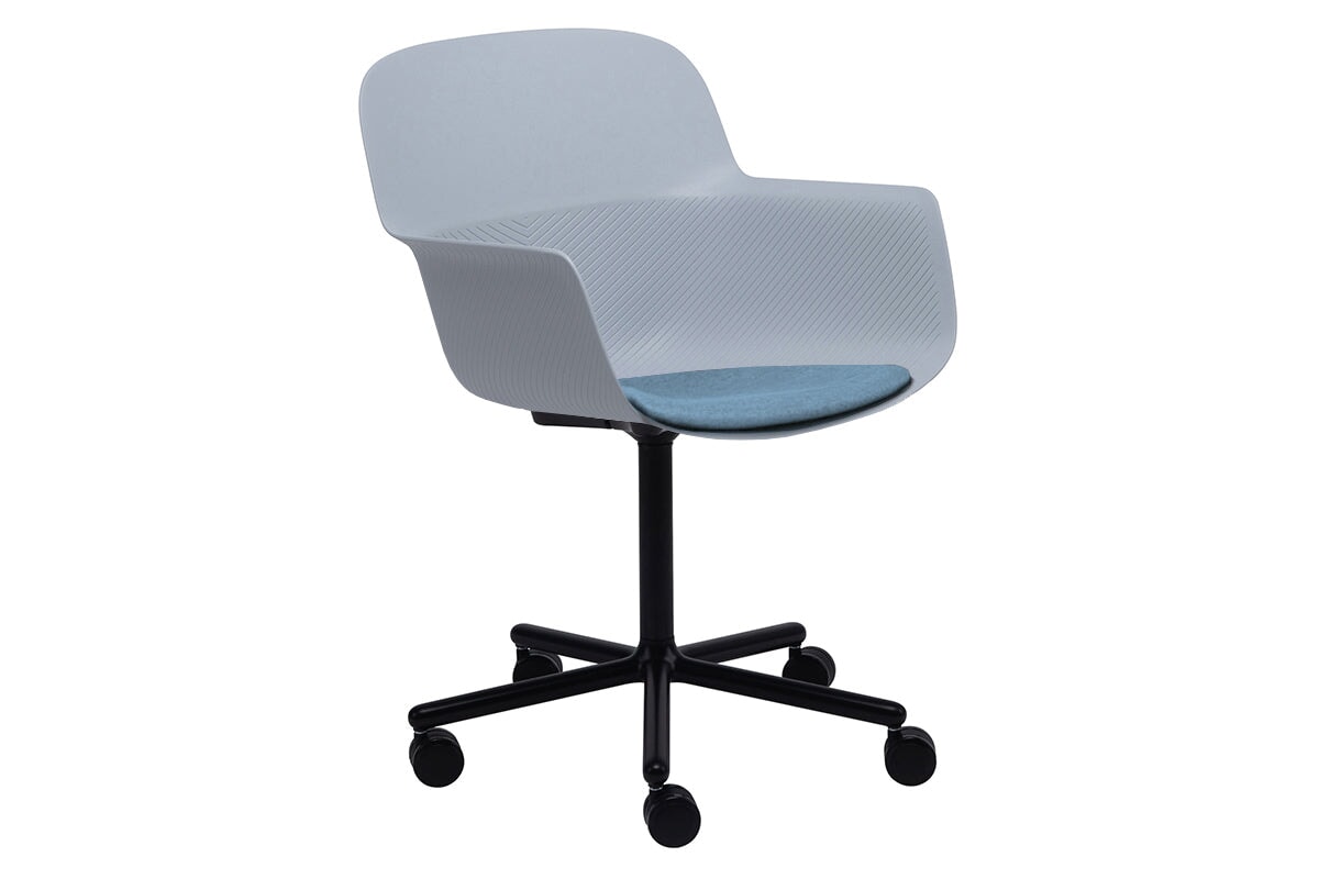 Tommy Tub Chair - Swivel Base Jasonl blue with pad 