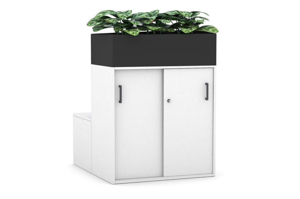 Uniform 4 Door Booth Seat + Planter Box [Black Handle]-black  