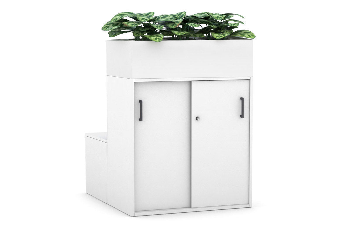Uniform 4 Door Booth Seat + Planter Box [Black Handle] Jasonl white 