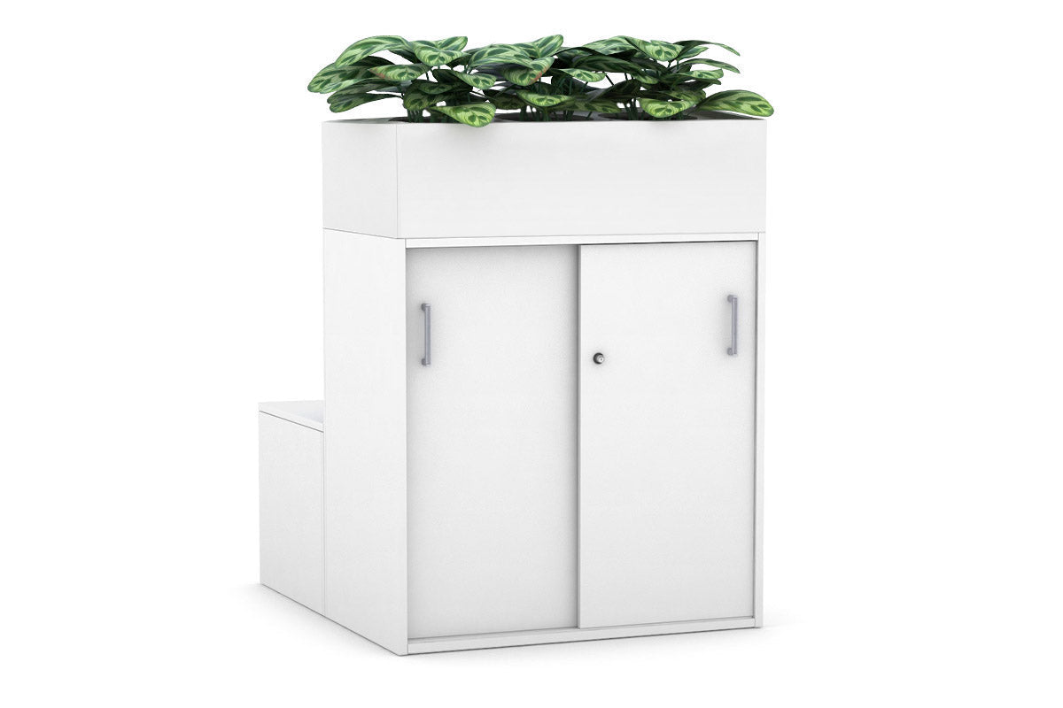 Uniform 4 Door Booth Seat + Planter Box [Silver Handle] Jasonl white 